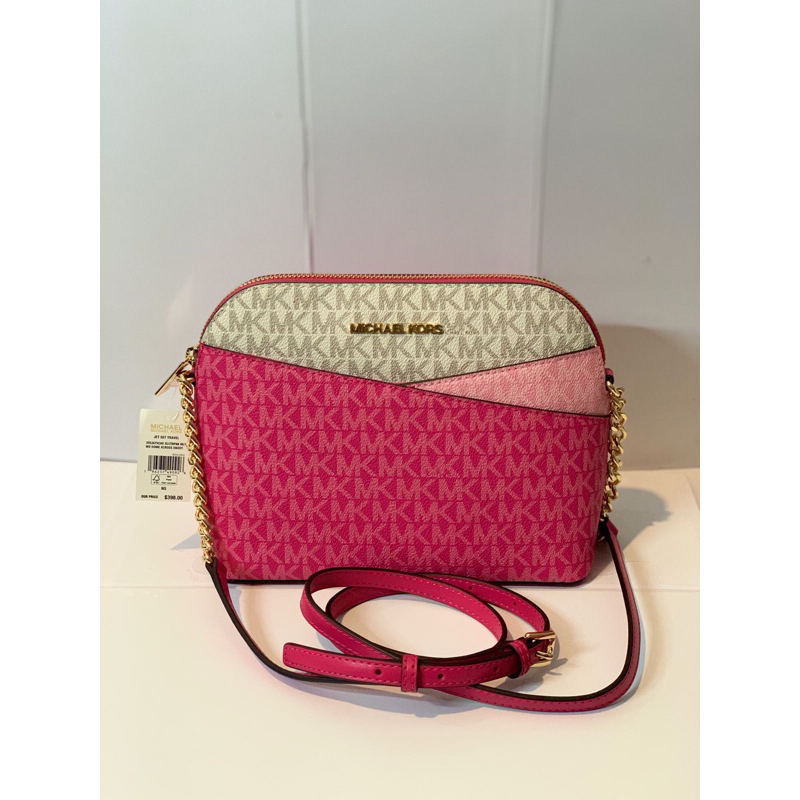 Tas mk jet set travel md dome xcross xbody Electric pink multi