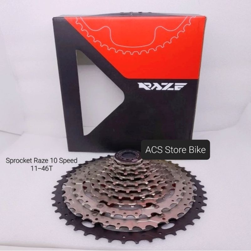 SPROCKET RAZE 10 SPEED 46T GIR BELAKANG SEPEDA GUNUNG MTB LIPAT DAN LAINNYA