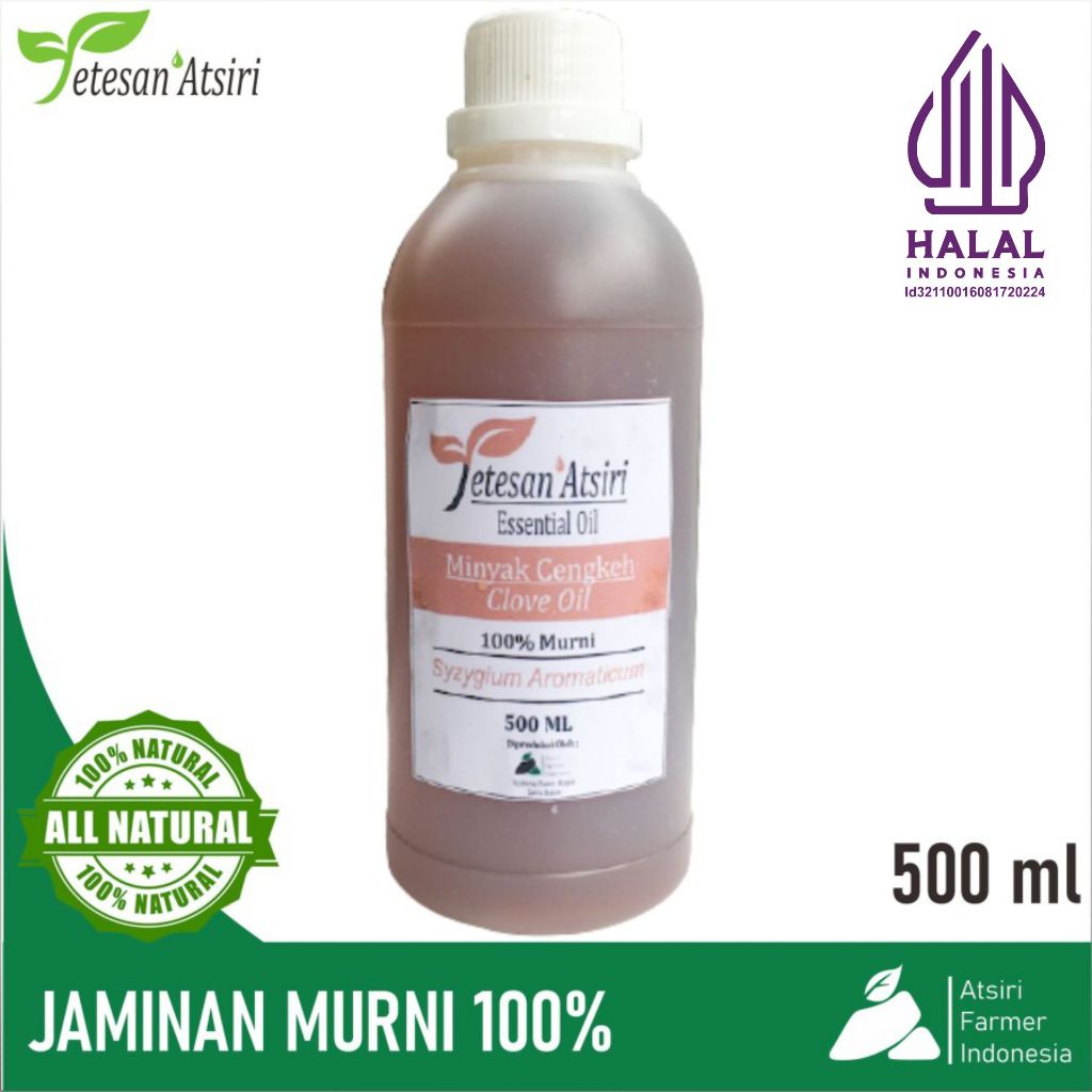 500 ml minyak atsiri cengkeh murni minyak cengkeh murni clove oil clove esensial oil 100%aromaterapi