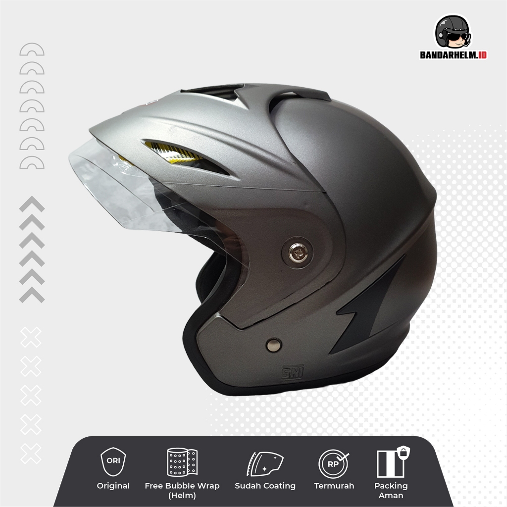 Helm Dewasa Ukuran Jumbo XL XXL Abu