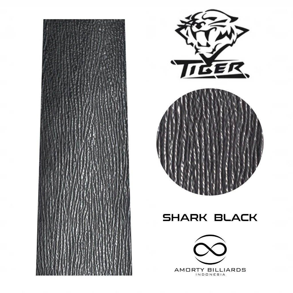 Fish Yummy Tiger Shark Embossed Pointer Leather Wrap Black