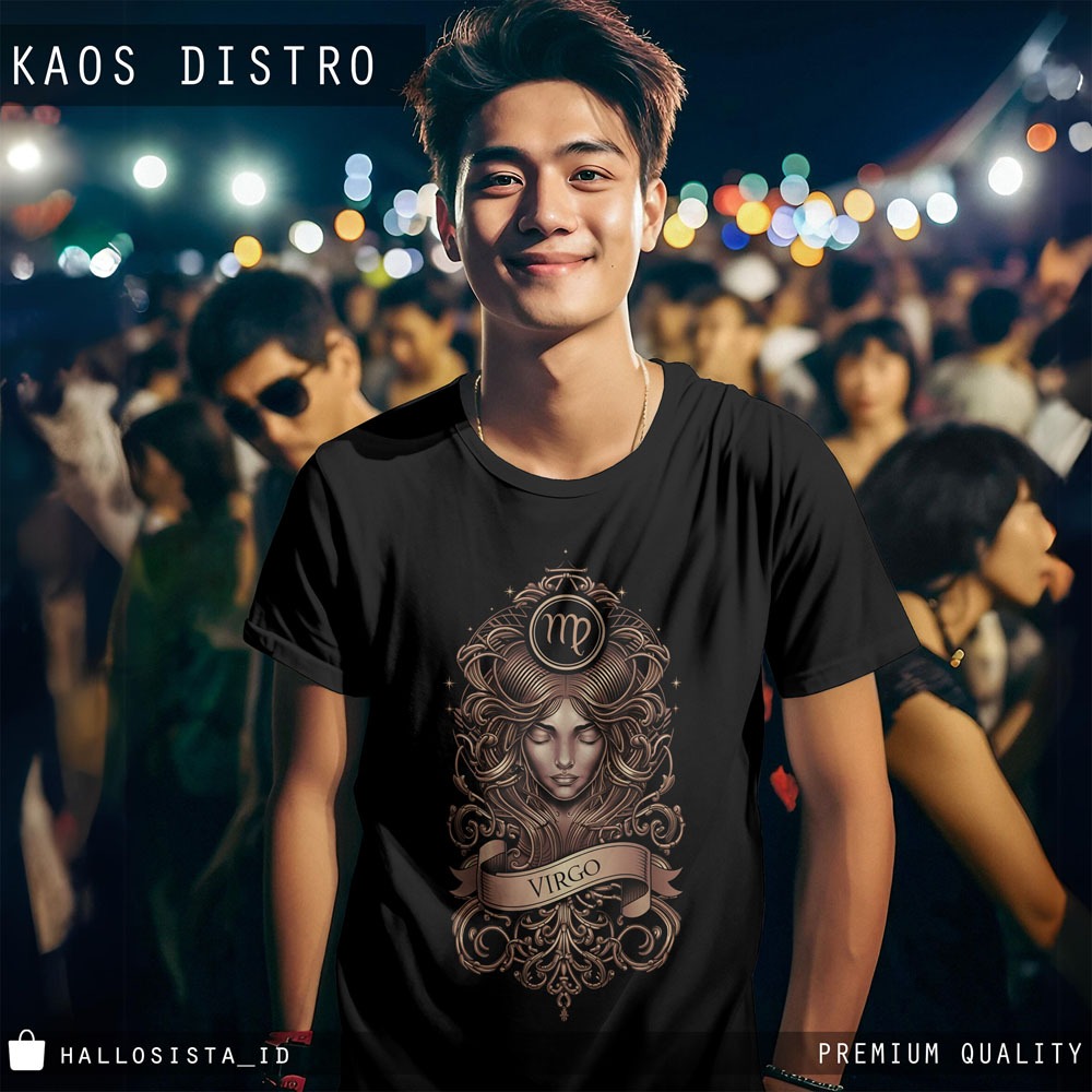 Kaos Virgo PDK240 - Zodiak Oblong Baju Distro Unisex / Kaos Distro Pria Premium