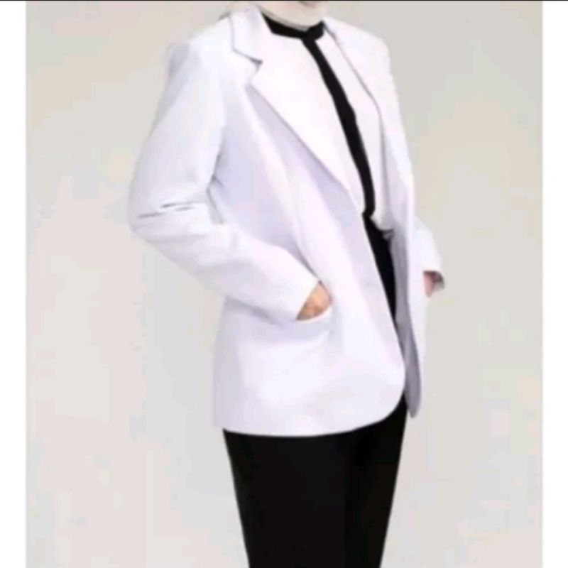 Jas Putih polos pria wanita