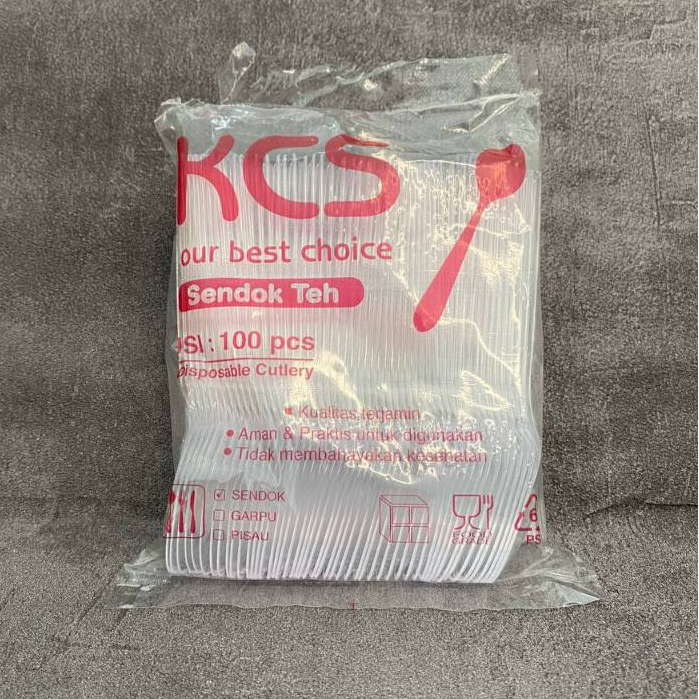 [1 Pack isi 100 pcs] Sendok Teh KCS Bening / Sendok Teh Bening KCS Murah / Sendok Kecil Sendok Teh