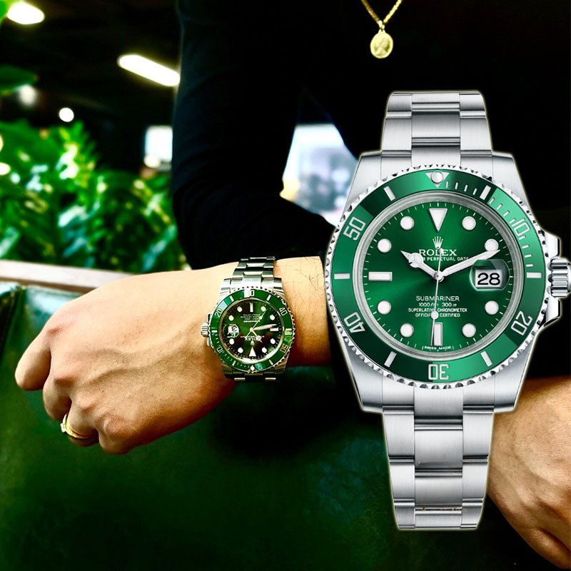 【100% ASLI ROLEX】Jam tangan rolex pria Rolex Submariner Jam tangan 116610LV-0002 Automatic 18CT Gold