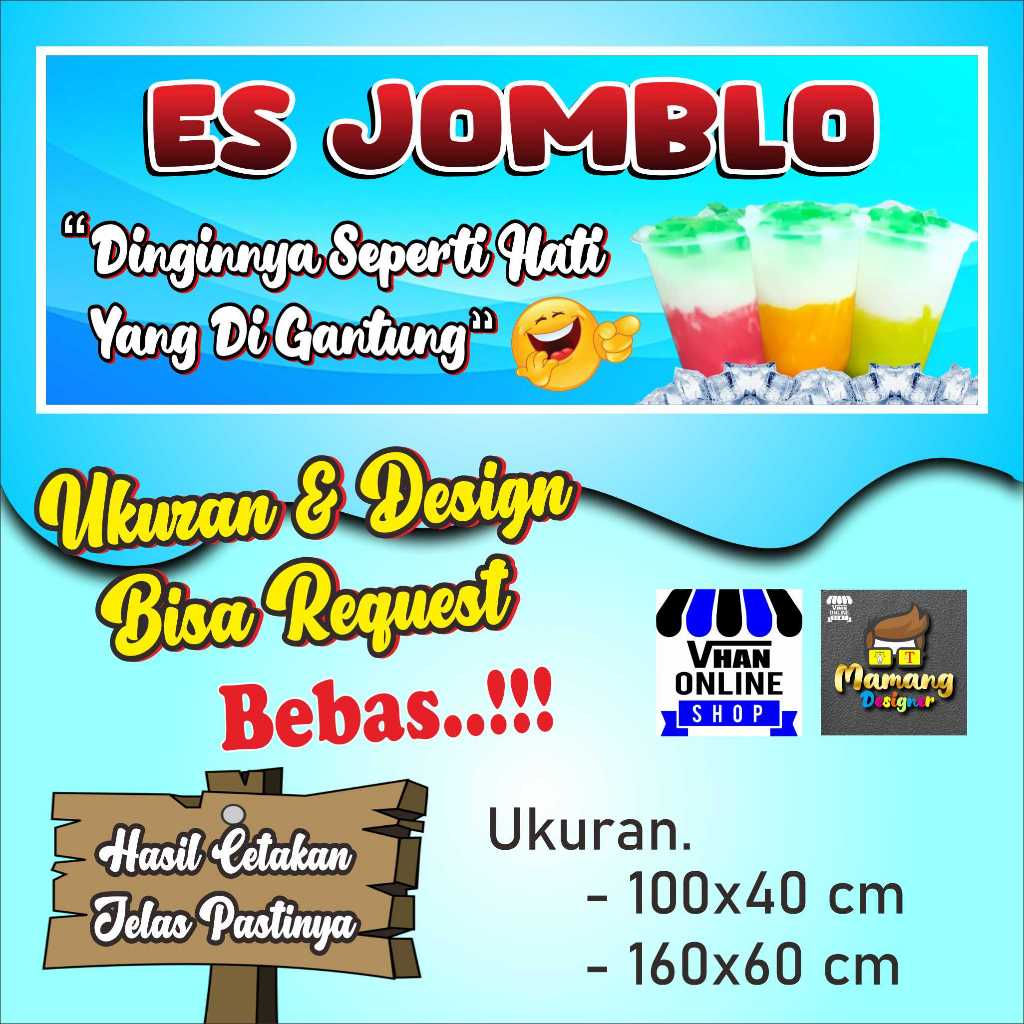 Spanduk, Banner, Mmt Es Nutrisari, Es Jomblo, Bagus Murah