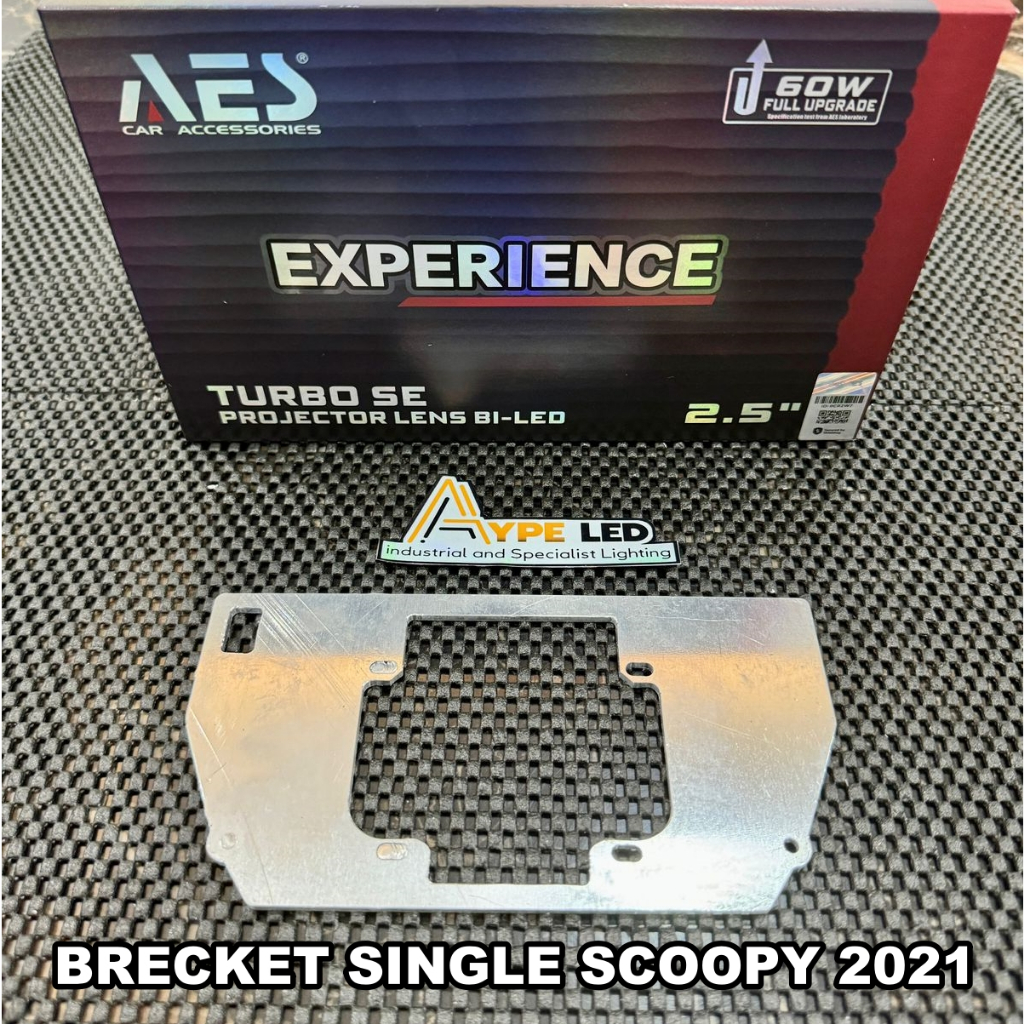 Brecket braket dudukan projie biled SCOOPY NEW 2021 2,5 inch Dan 3 inchi Pnp full alumunium 3 MM AES