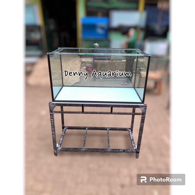 AQUARIUM KACA SET RAK UKURAN 100x50x50cm KQCA 8mm FULL