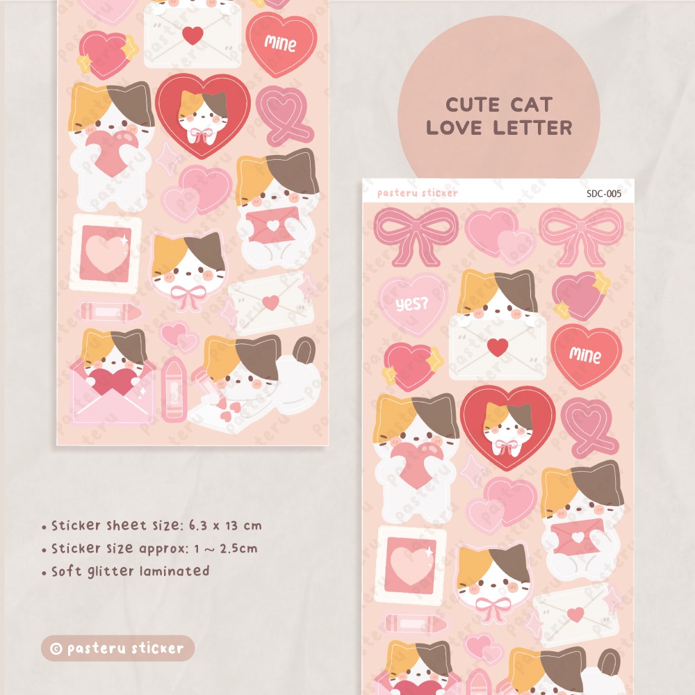 

Miu Cute Love Letter Deco | Vinyl Planner Journal Pasteru Sticker