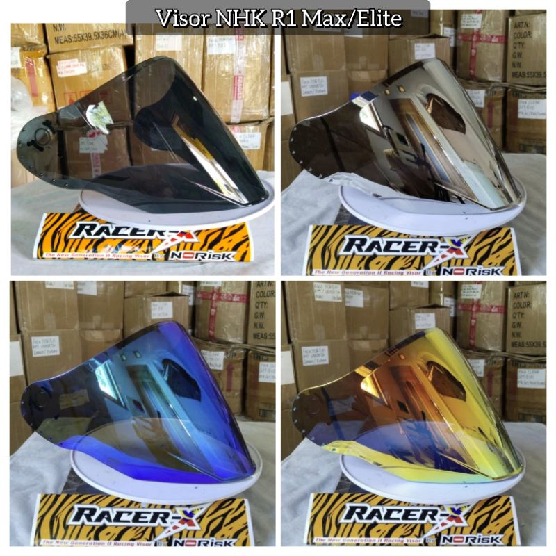 Kaca Visor Flat Datar Iridium NHK R1 Max R1 Elite Irridium Smoke Hitam Silver Revo Blue Red