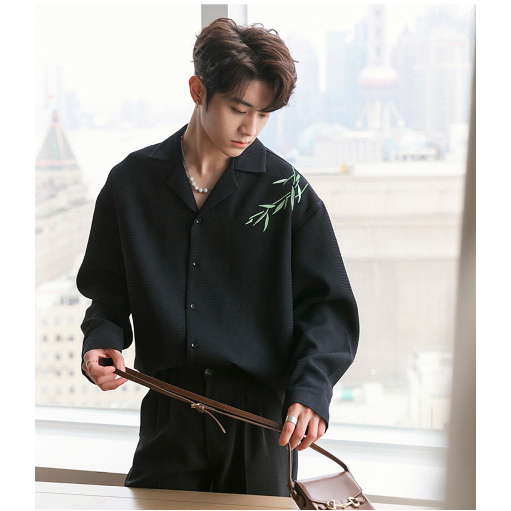 New Product Kemeja Pria Kerah Terbuka Trendy Korea Looks Atasan Pria Premium