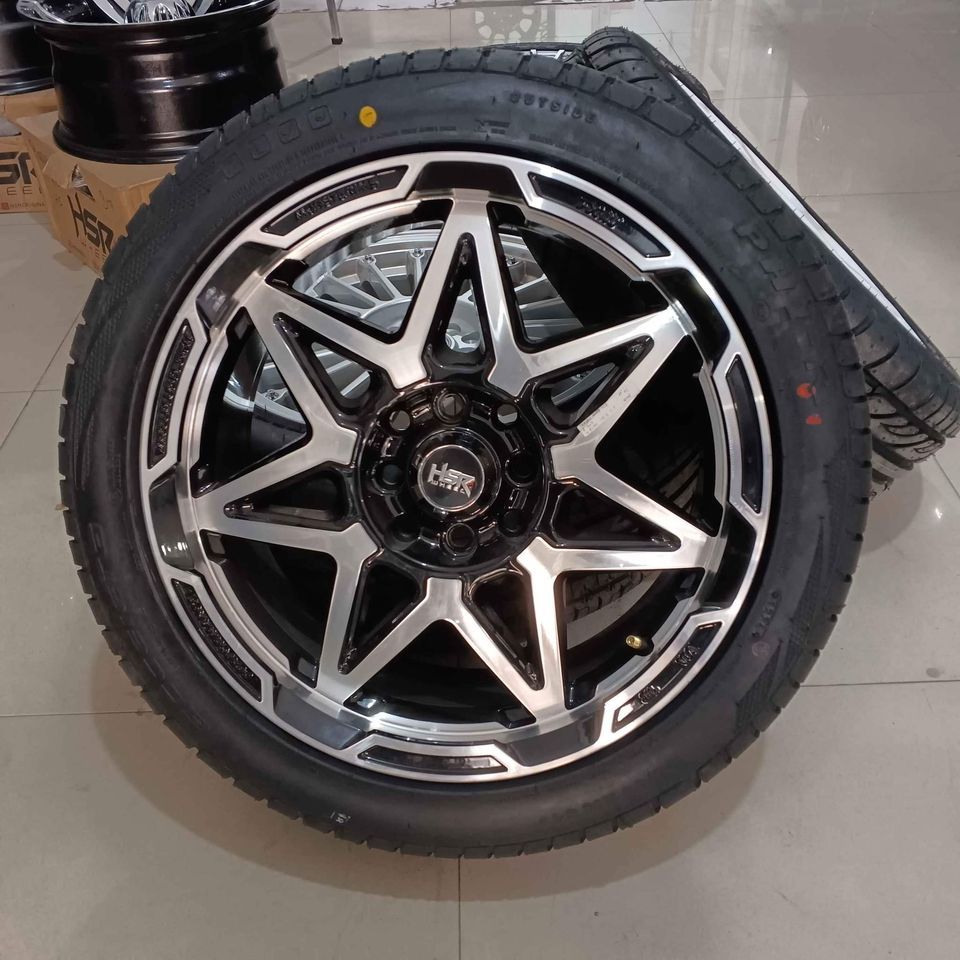 Paket lengkap velg racing hsr plus ban ring 16 untuk mobil jazz, yaris, vios, city, brio // pelek hs
