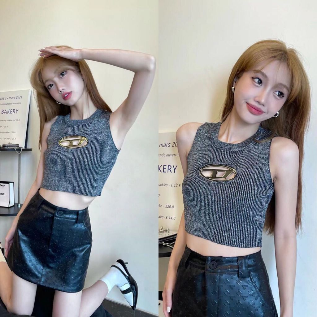 Diesel Metal Knit Crop Top BL20797