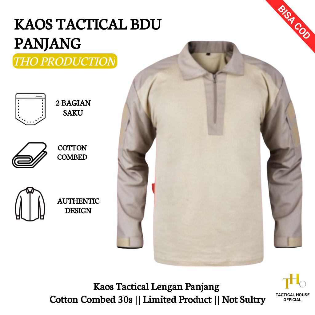 Kaos BDU Lengan Panjang - Kaos Tactical Panjang - Kaos BDU Terbaru