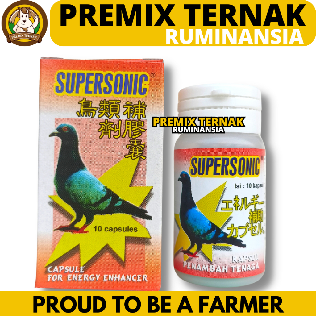 SUPERSONIC 1 Botol (10 KAPSUL) - Jamu Merpati Penambah Stamina Tenaga & Daya Tahan Tubuh - Vitamin D