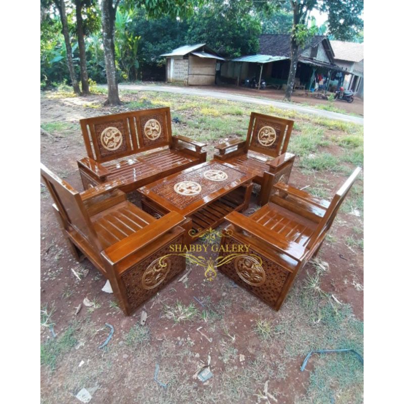 kursi tamu minimalis kayu jati Jepara, set kursi tamu kayu jati Jepara