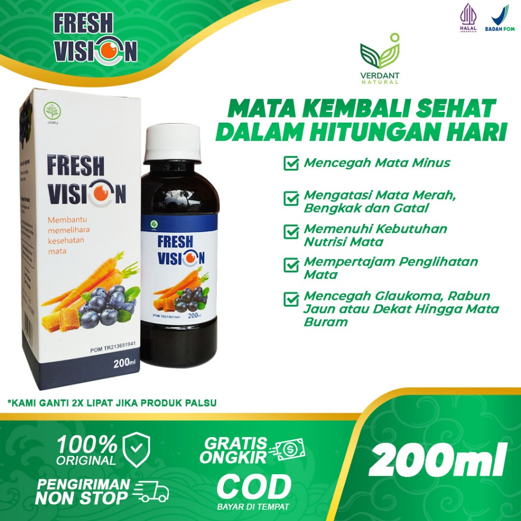 Fresh Vision Vitamin Mata 100% Obati Mata Minus &  Rabun Cegah Kerusakan Mata Original