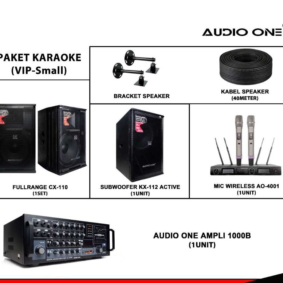 Paket Sound System Karaoke(VIP)Small Aktif Pasif Paket Karaoke Rumahan 15-18 Inch Garansi Resmi Audi