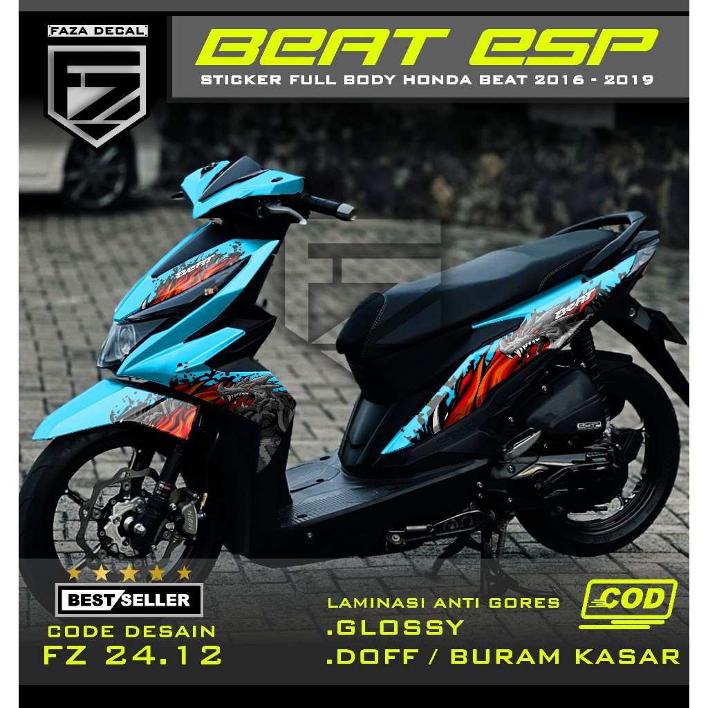 (COD)Decal Stiker beat esp/street 2016 2017 2018 2019 full body desain Dragon - Sticker Aksesoris Be