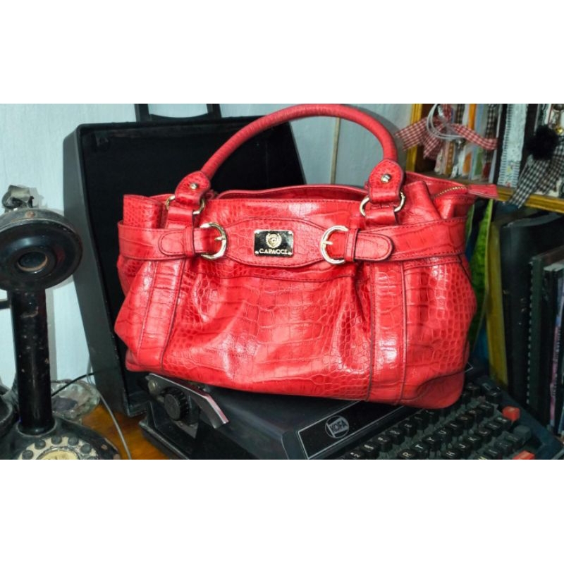 Tas Capacci Merah Motif Croco