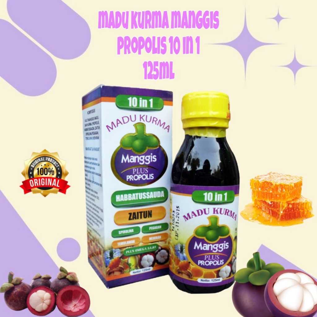 

Madu Kurma Manggis Plus propolis 10in1 | 10 in 1 Isi 125ml Original