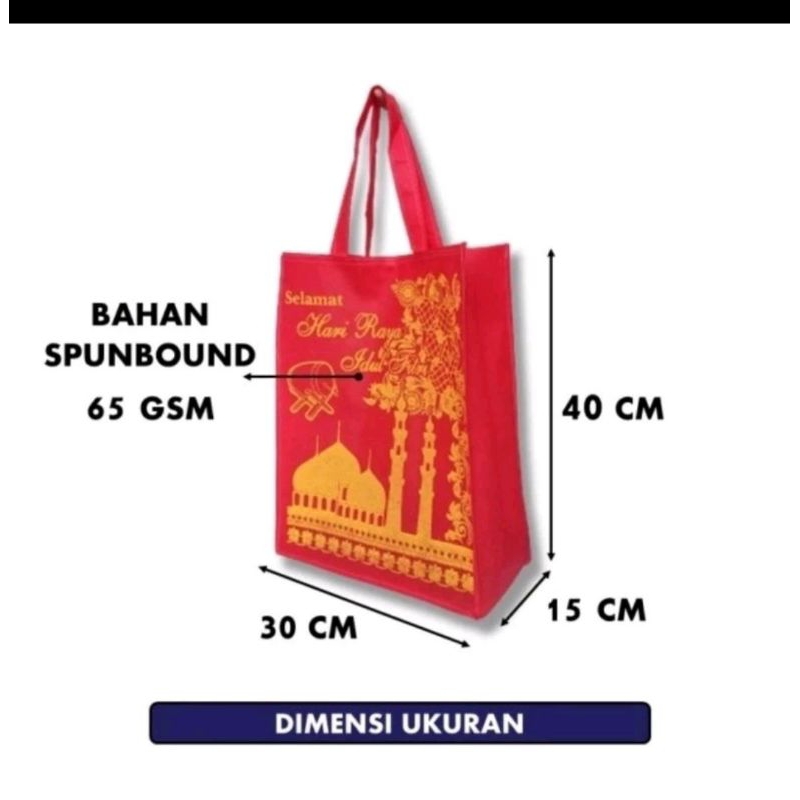 

Tas parcel Spunbond tebal lebaran / selamat idul fitri uk 30x40