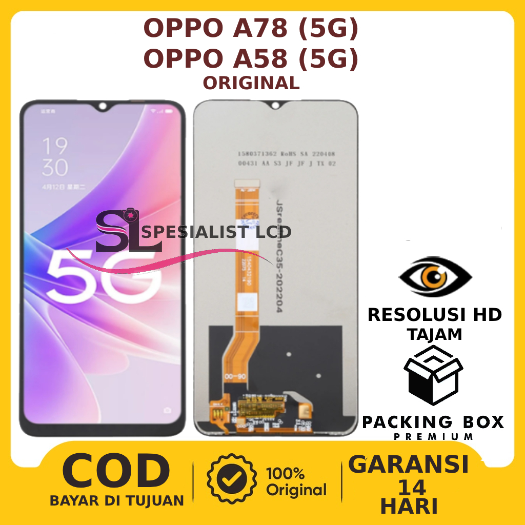 LCD TOUCHSCREEN OPO A 78 (5G) - OPO A58 (5G) ORIGINAL FULLSET GARANSI FREE LEM