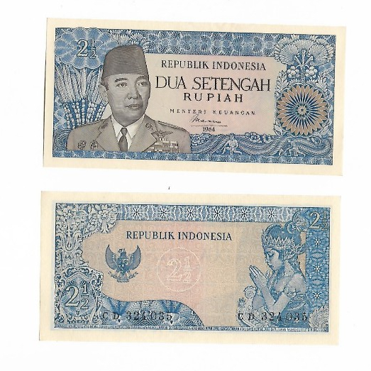 Uang kuno Indonesia 2,5 Rupiah 1964 Seri Soekarno