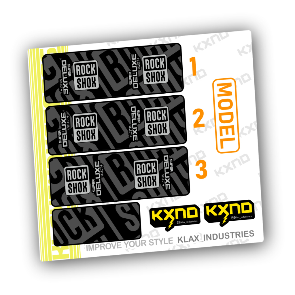 Decal rearshock RockShox Super Deluxe Select+ KLAX INDUSTRIES stiker sepeda