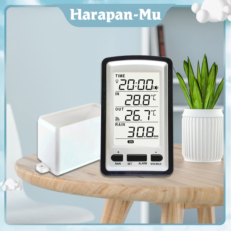 Wireless Rain Gauge With Temperature Monitor Pengukur Curah Hujan Ukur Curah Hujan & Suhu