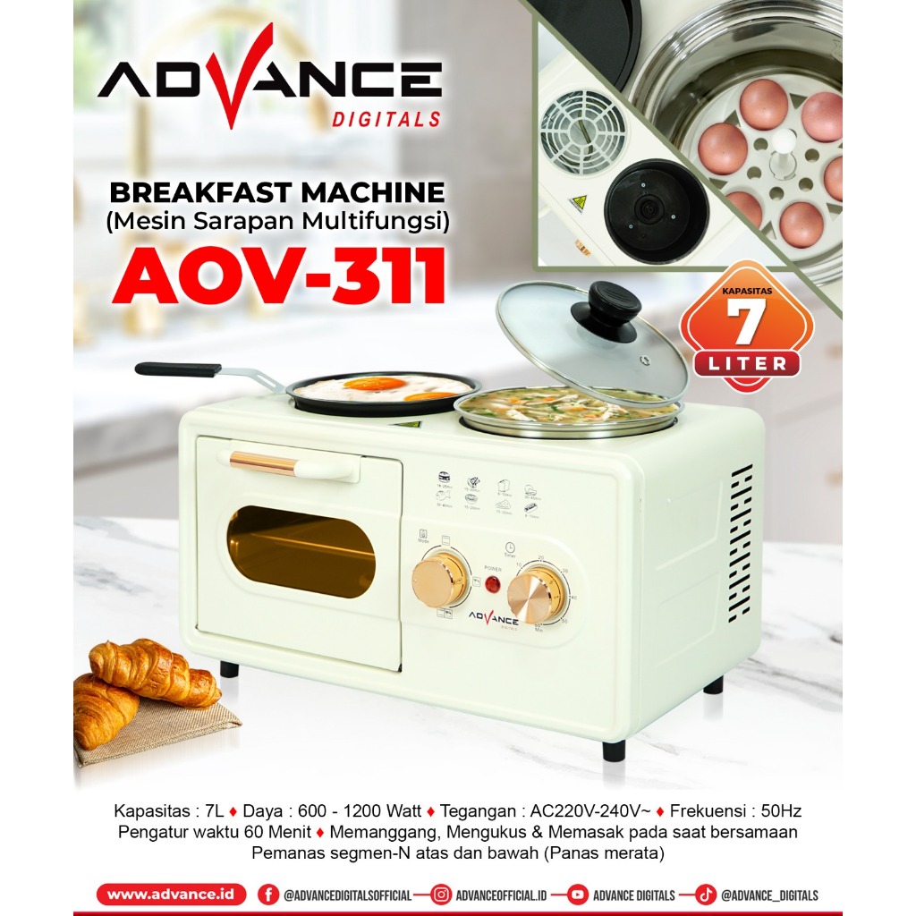 Advance AOV-311 Oven Listrik Low watt - Oven Advance Listrik untuk membuat kue - Oven low watt - Ove