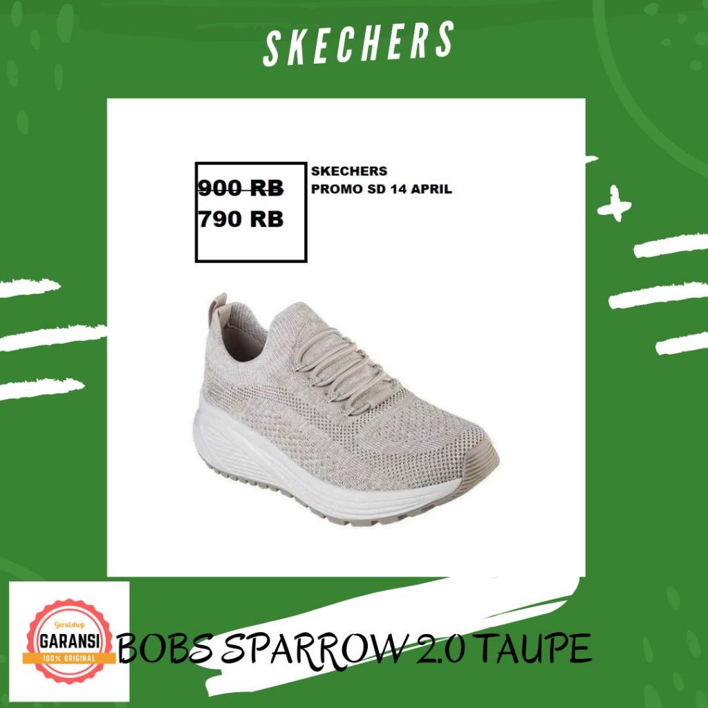 Sepatu skechers Wanita women original 100% BOBS SPARROW 2.0