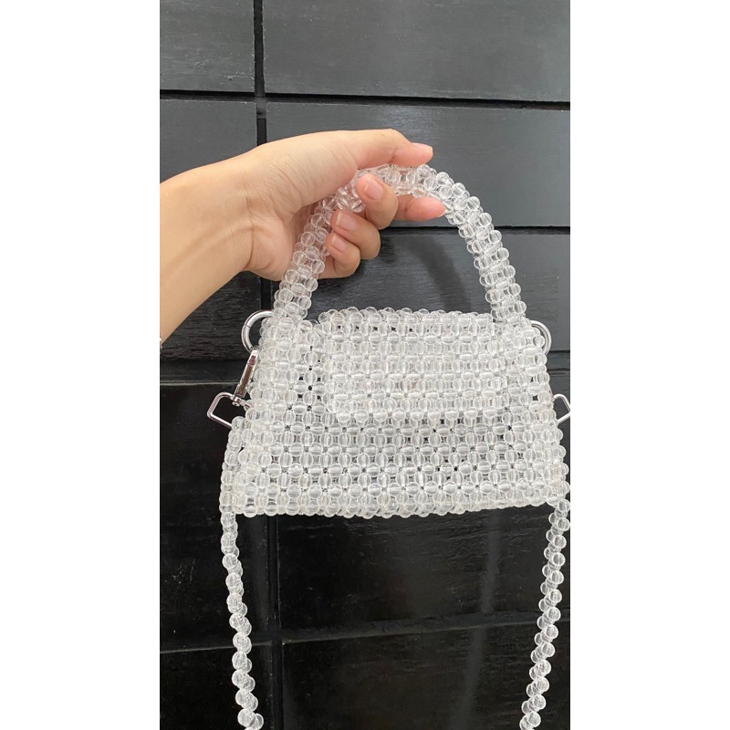 Crystal Bead Bag/ Tas Manik Kristal/ Tas Manik Bening