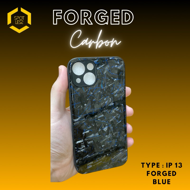 Case Iphone 13 Blue Metallic Forged Carbon