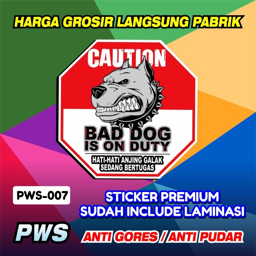 

Sticker 15x15 K3 Safety Sign Hati Hati Anjing Galak Sedang Bertugas / Sticker K3 Keselamatan Kerja / Safety Stiker