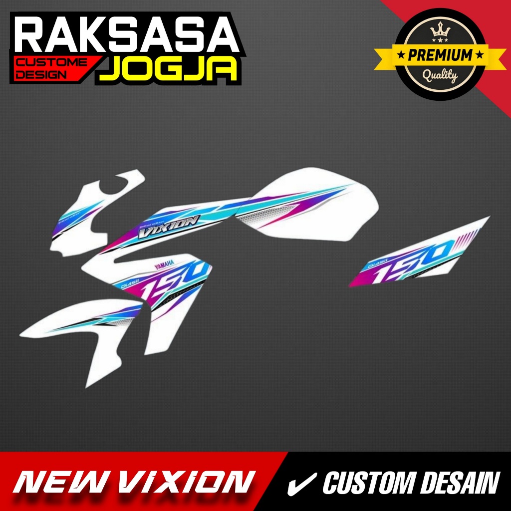 STRIPING VIXION NEW NVA NVL OLD TRANSPARAN CUSTOME HITAM BIRU PUTIH MERAH VINIL MAX DECAL HOLOGRAM 8