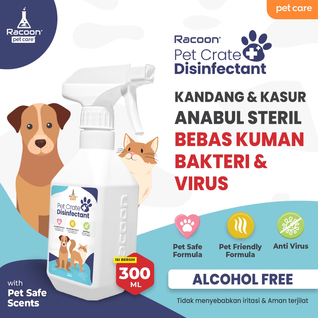 Disinfectant Kandang RACOON - Pembersih Kandang & Kasur Anjing Kucing Pet Crate Disinfectant 250ml