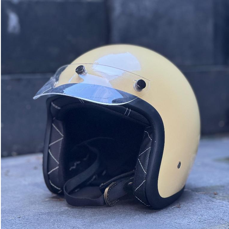 Helm Bogo Classic Original Half face Beige - Helm Motor, Helm Pria, Helm Wanita, Helm Vespa