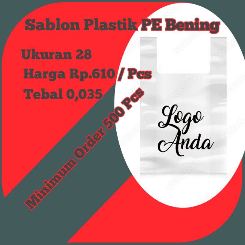 Sablon Plastik PE Bening Custom