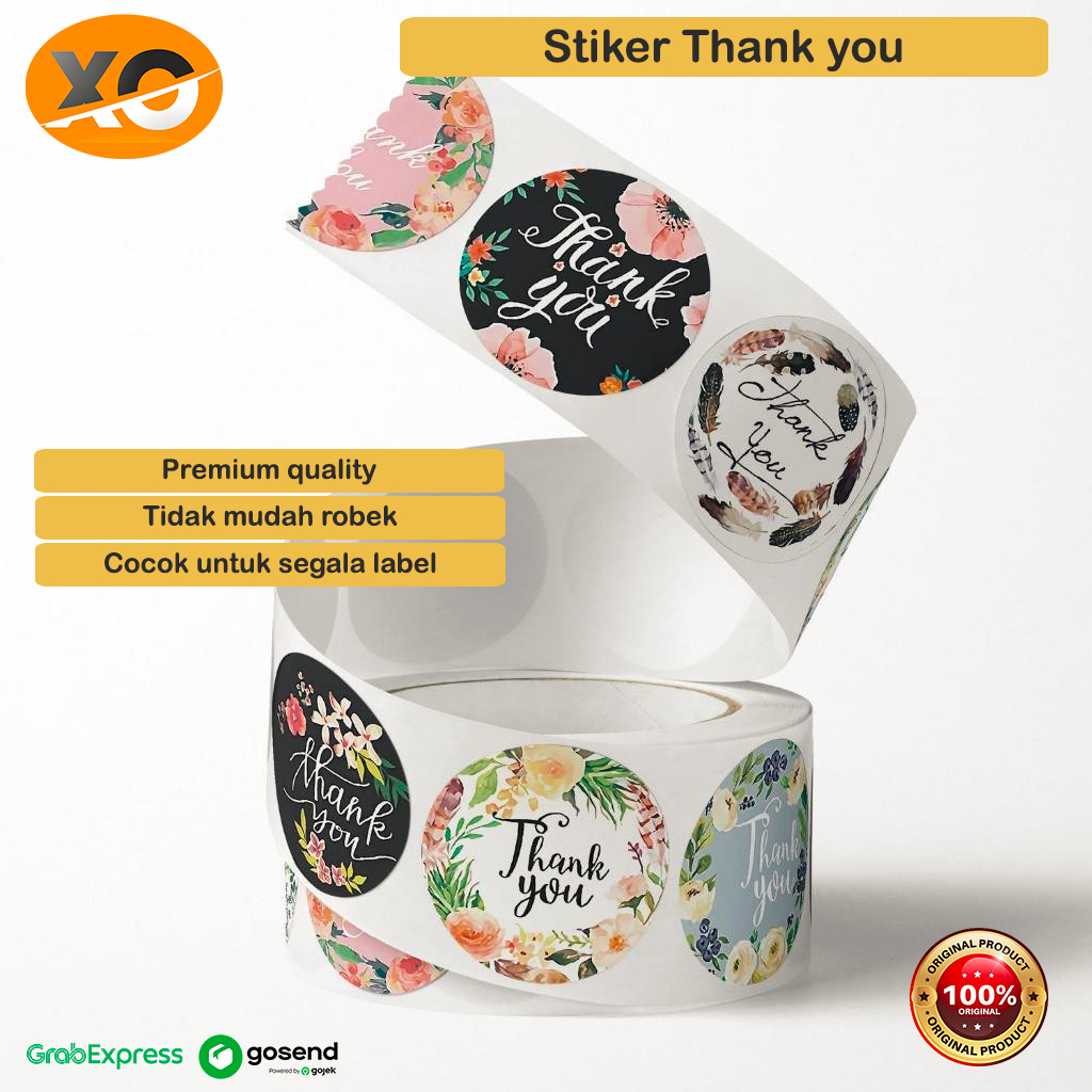 

Stiker Label Thank You Sticker Terima Kasih 1 Roll Label Segel Order