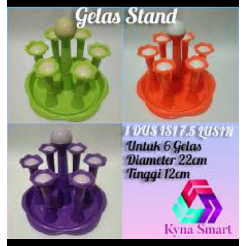 Rak Gelas / Stand Tempat Penyimpanan Gelas 6 Stik