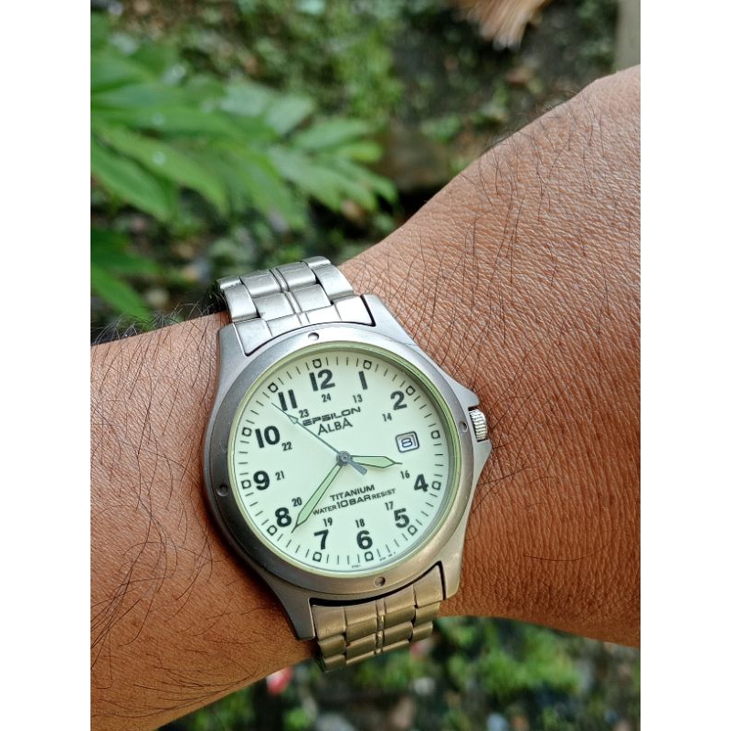 Jual jam tangan vintage Alba epsilon military titanium