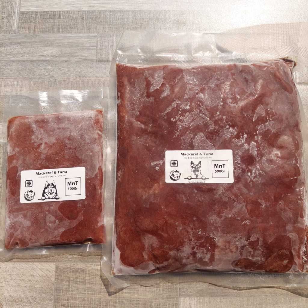 Mackerel & Tuna 500gr / Dog Cat Raw Food Ikan Makarel Makanan Anjing Kucing