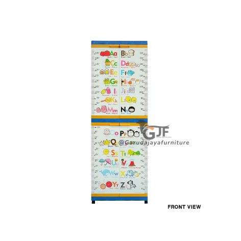 LEMARI PLASTIK ANAK KARAKTER FULL RAK BERKUNCI 2 PINTU / KABINET KARAKTER ANAK CLUB