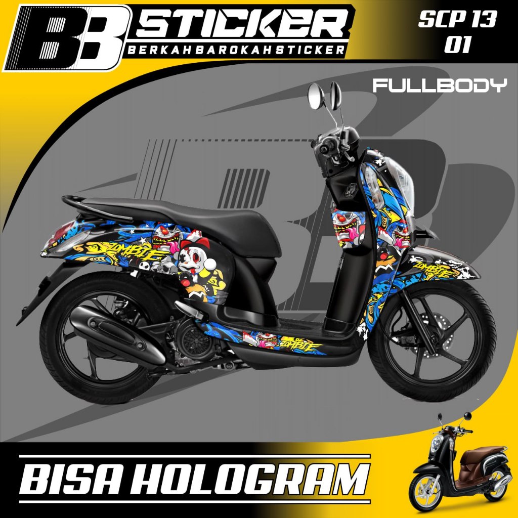 Decal Scoopy Full Body Full Blok Dekal Sticker Scoopy FI 2013 2014 2015 2016 Scp 13 EKONOMIS