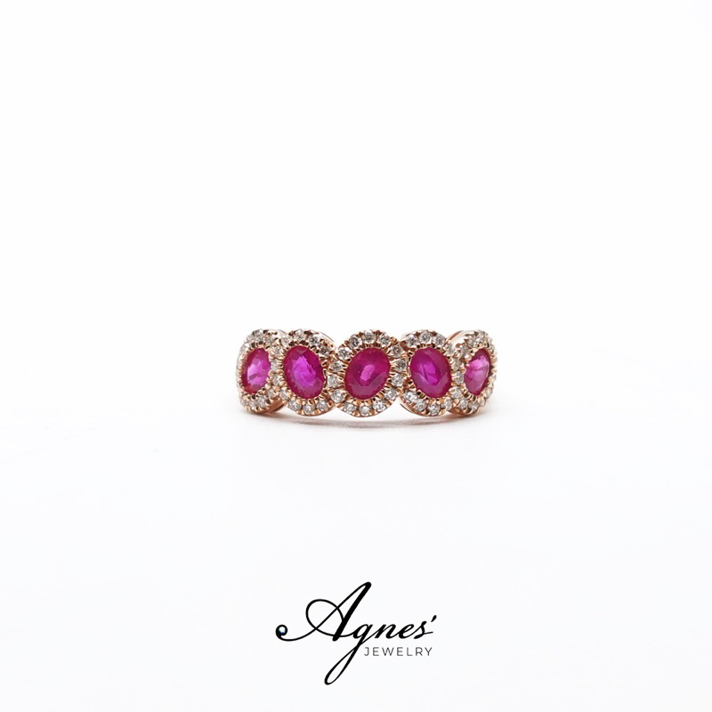 Agnes'jewelry Cincin Berlian Ruby