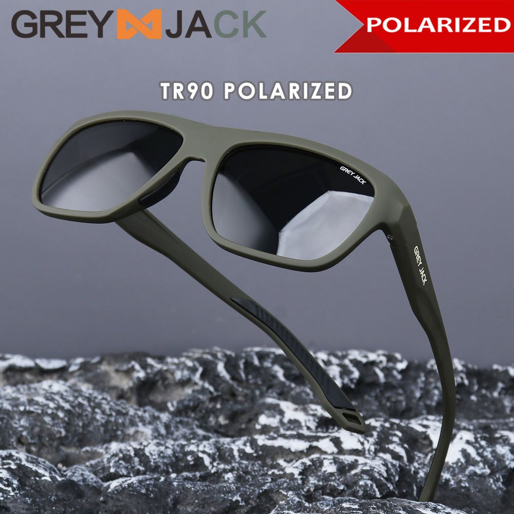 Grey Jack Kacamata Sunglasses Polarized Kotak Anti Silau UV400 Bahan Tr90 Ringan Pria Wanita Fashion