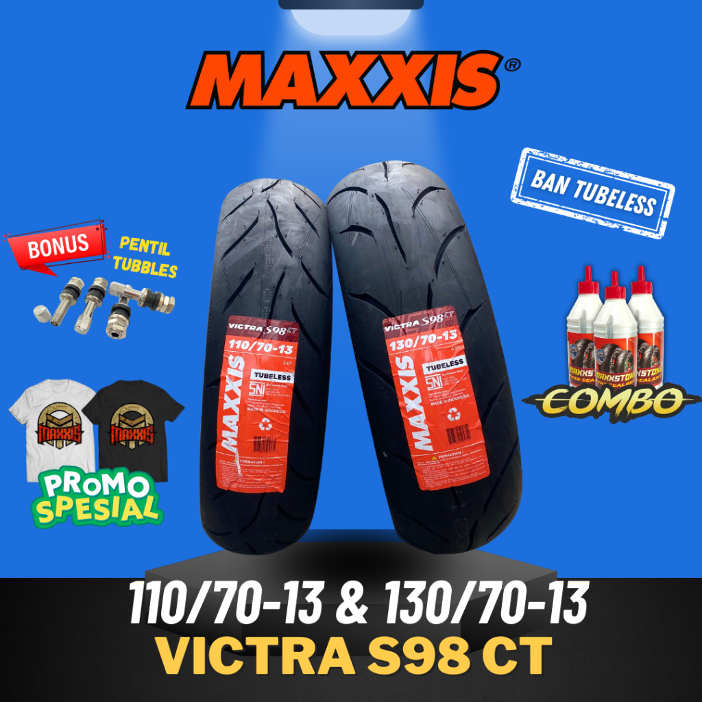 [READY COD] BAN MAXXIS RING 13 VICTRA 98 CT TUBELESS ( 110/70-13 &amp; 130/70-13 ) / BAN MOTOR NMAX MAXXIS / BAN MAXXIS RING 13 TL