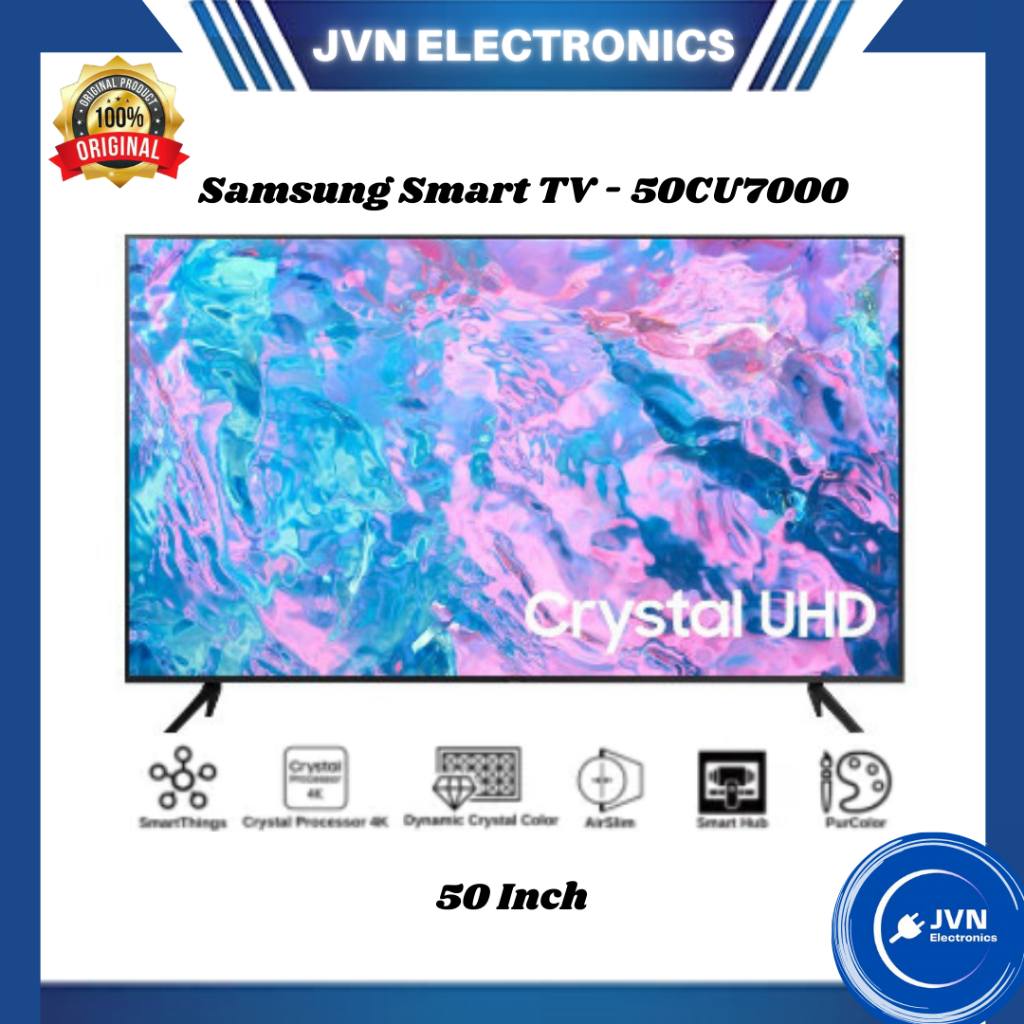 Samsung 50 Inch Smart TV - 50CU7000 4K Crystal UHD
