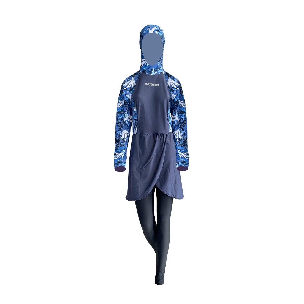 Arena Ladies Burkini Set NB AWWL-22488 Baju Renang Muslim Hijab Navy